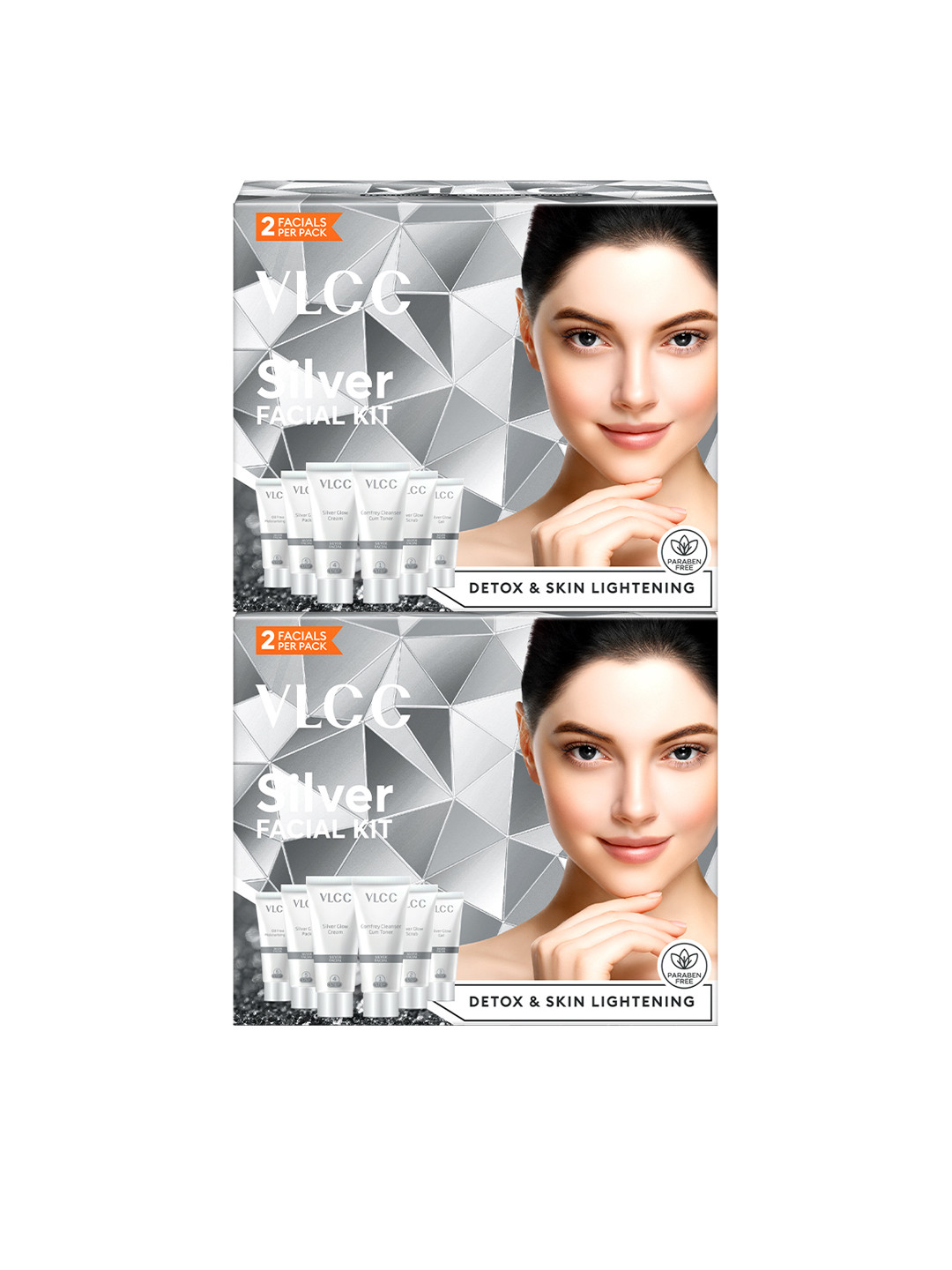 VLCC Set Of 2 Silver Facial Kit for Skin Purifying with Silver Powder - 60g Each