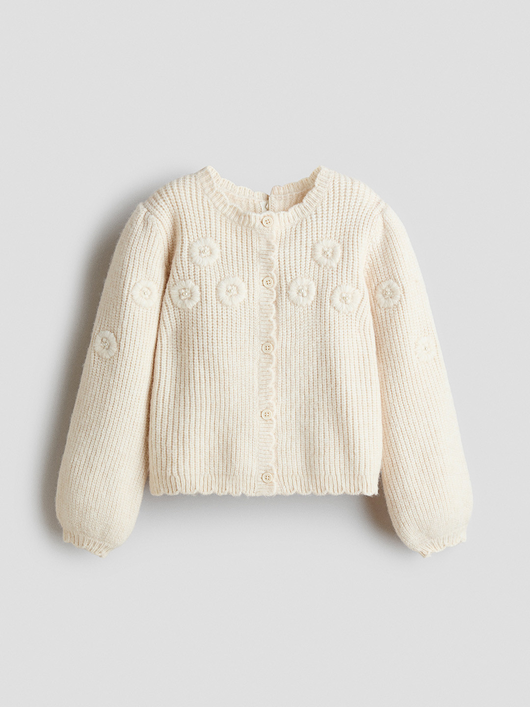 H&M Girls Embroidery-Detail Knitted Cardigan