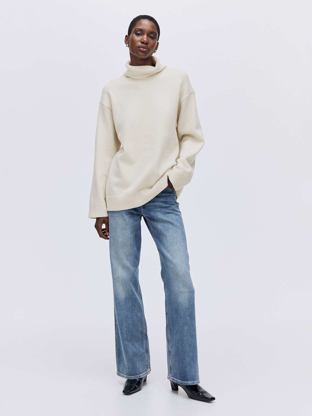 H&M Women Loose-Fit Polo-Neck Jumper