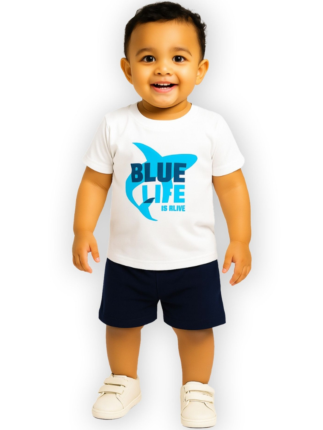 TrendInks Boys Printed Pure Cotton T-shirt With Shorts