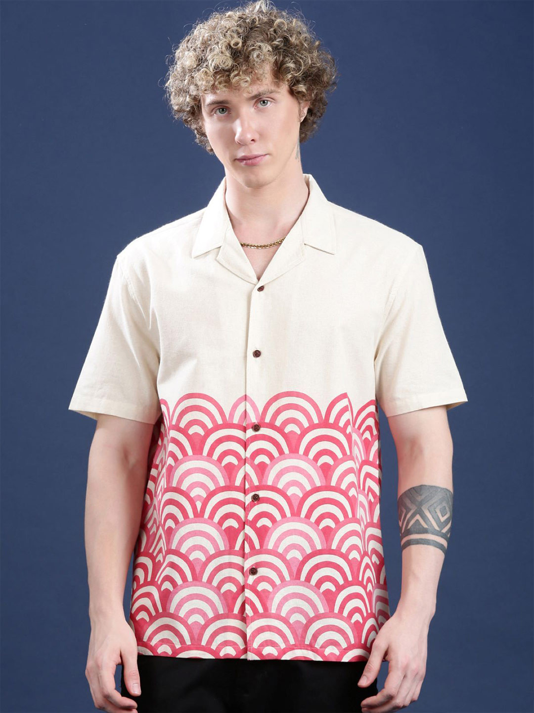 Voroxy Men Relaxed Printed Casual Shirt
