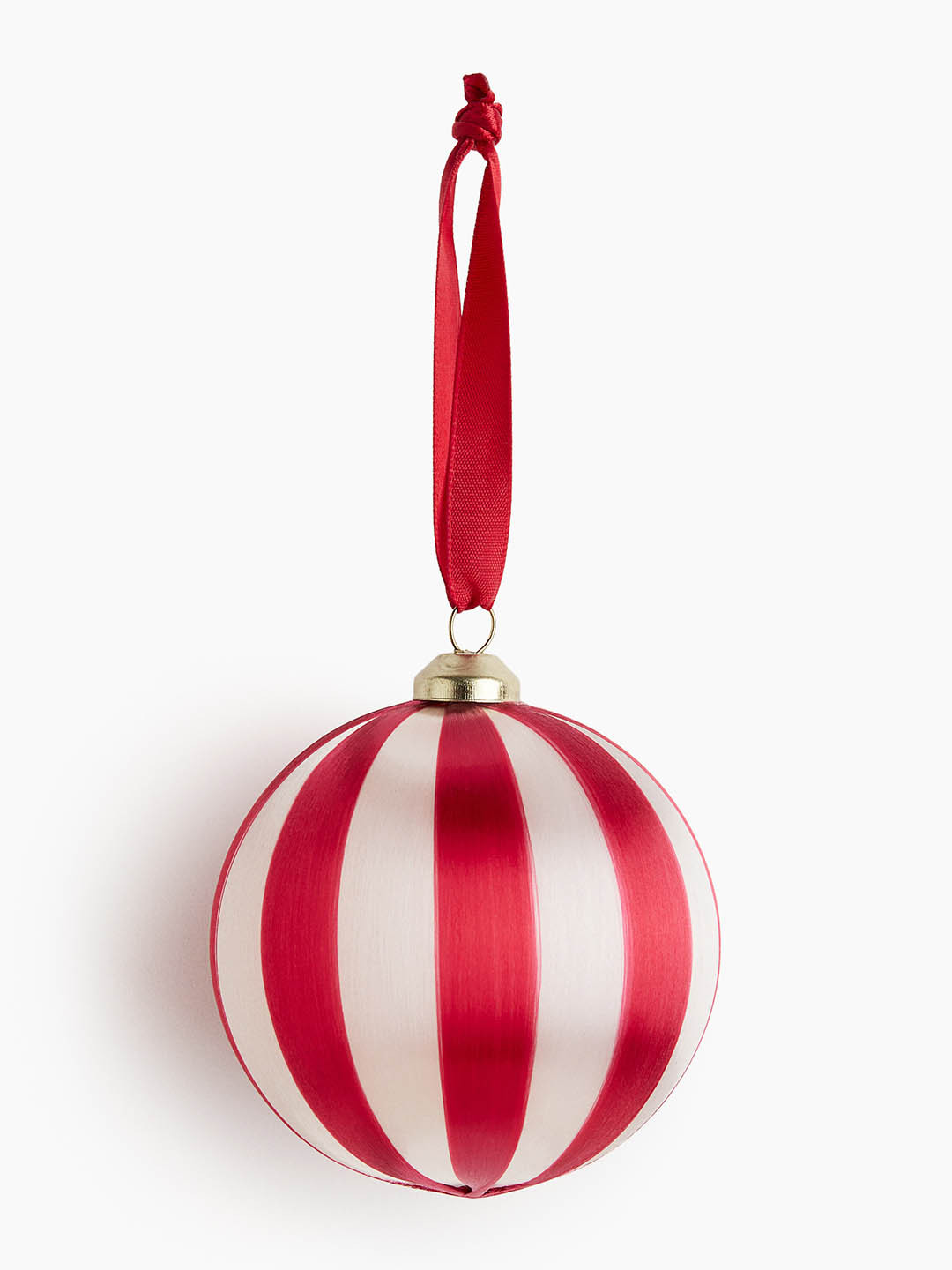 H&M Red & White Satin Thread Bauble