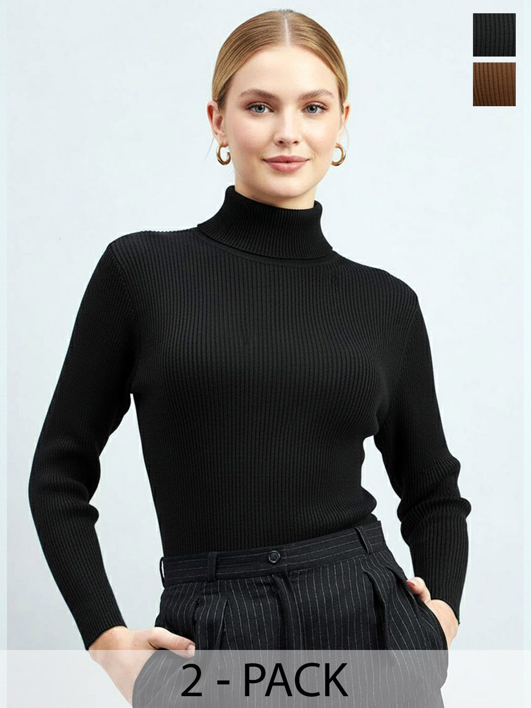 Genzy Women Pack Of 2 Turtle Neck Full Sleeve's Sweatshirts