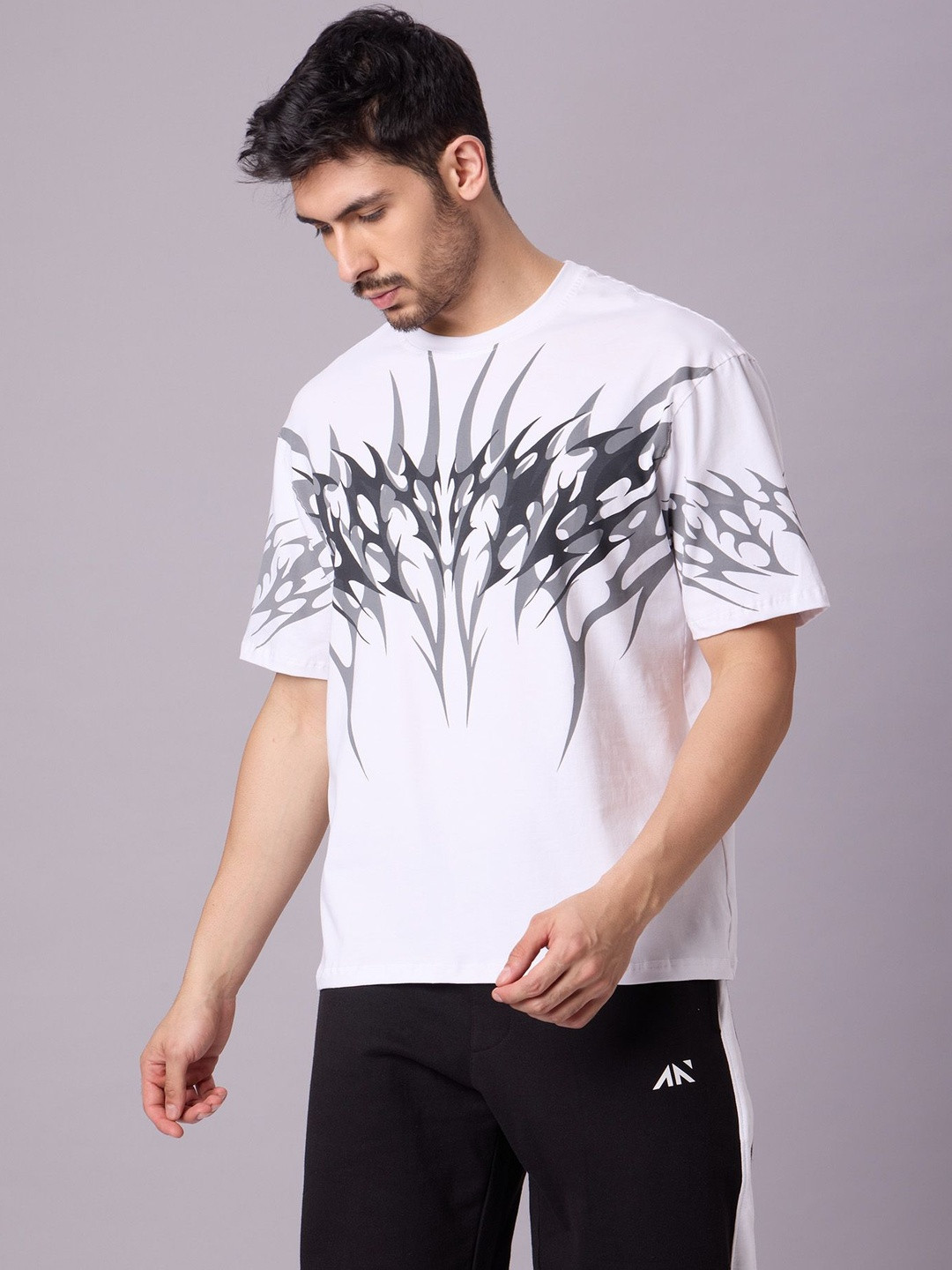 AESTHETIC NATION Men Graphic Printed Oversized T-shirt