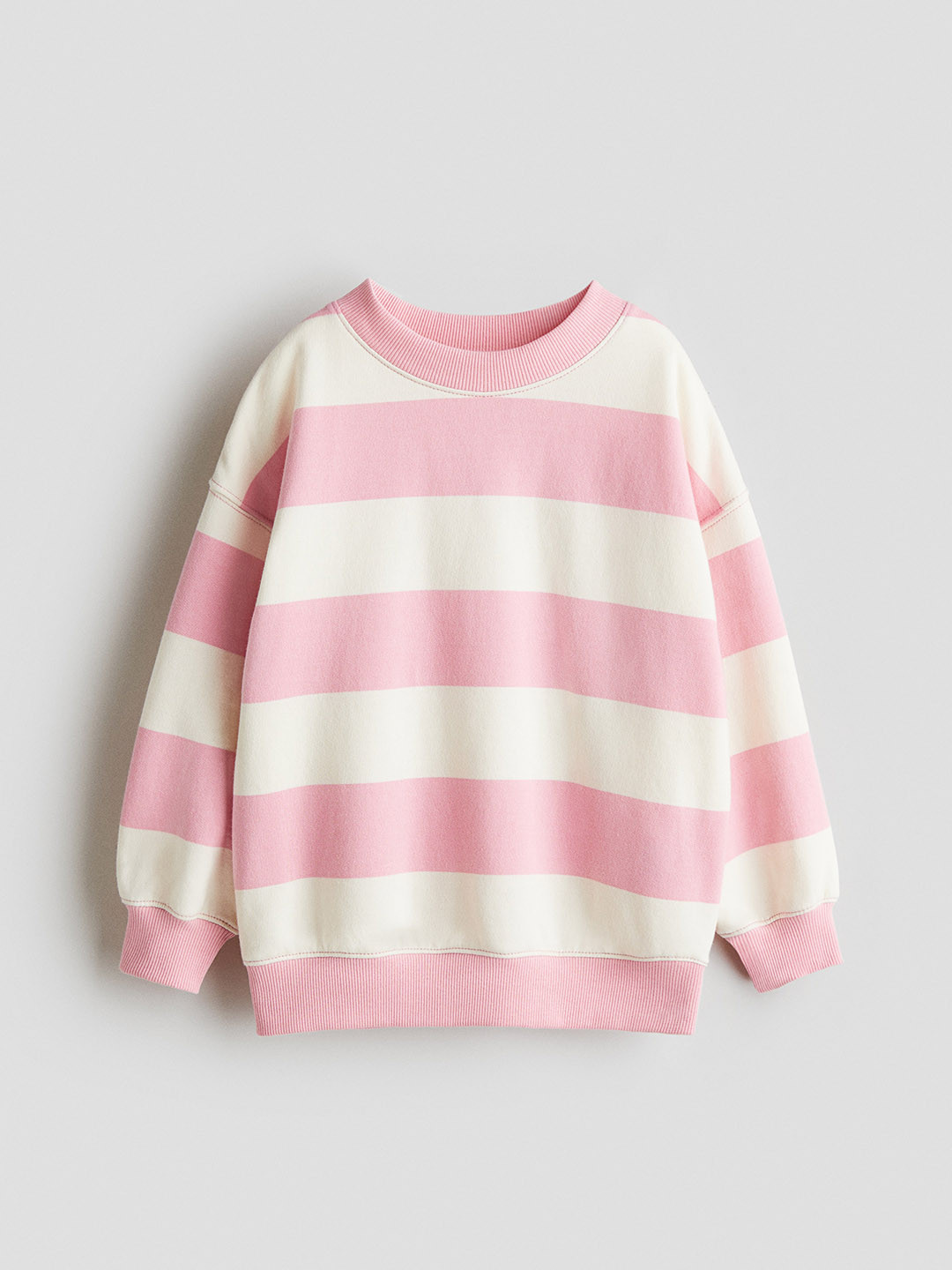 H&M Girls Striped Brushed-Inside Sweatshirt