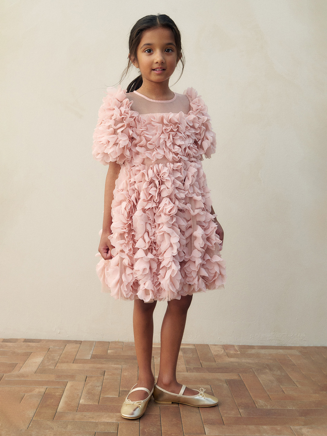 H&M Fabric flower-Covered Dress