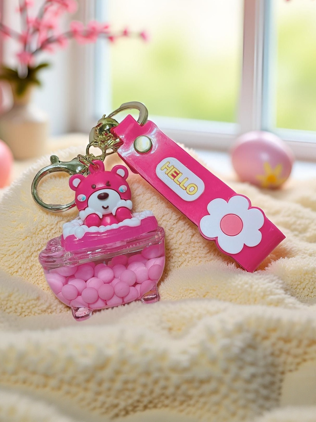 Flenzy Unisex Charming Mini Strawberry Bear Key Chain