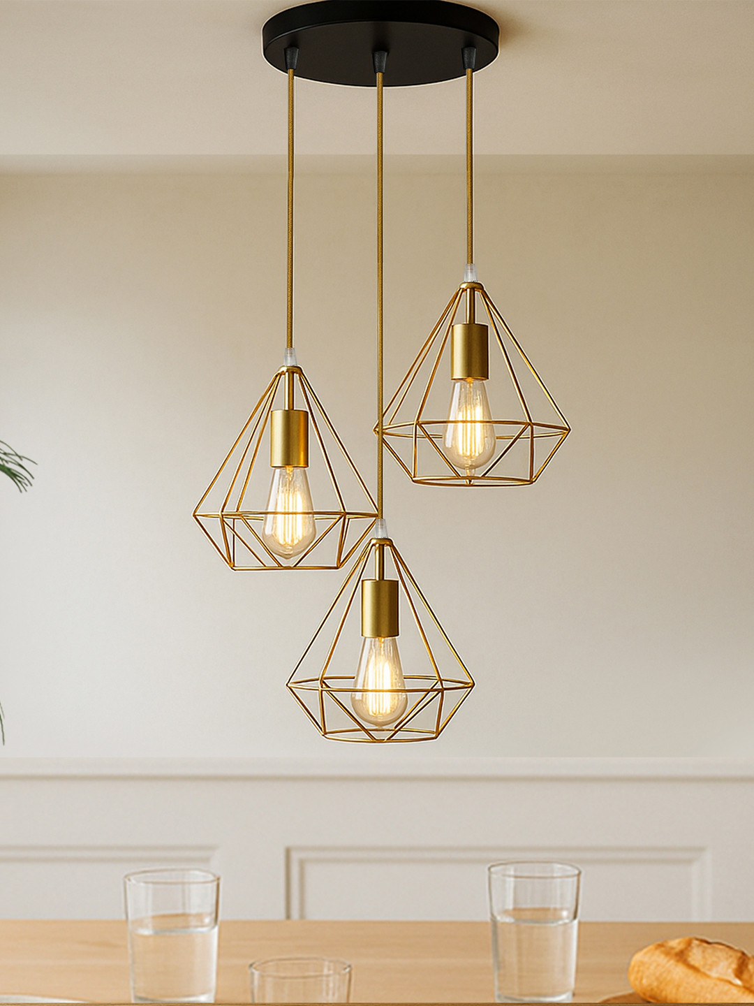 Homesake Gold-Toned Solid Handcrafted Diamond Cluster Lights