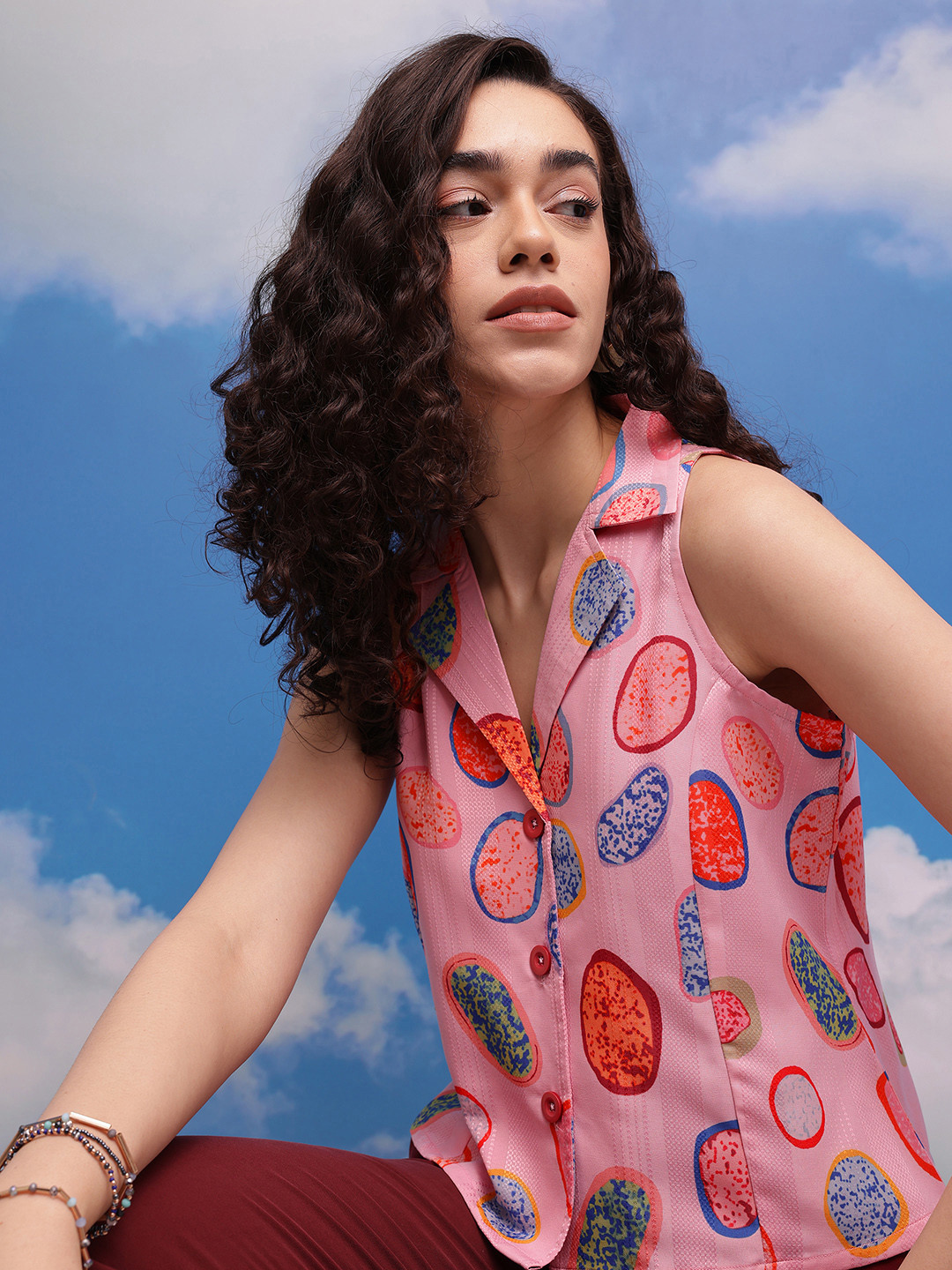 CORSICA Geometric Print Top