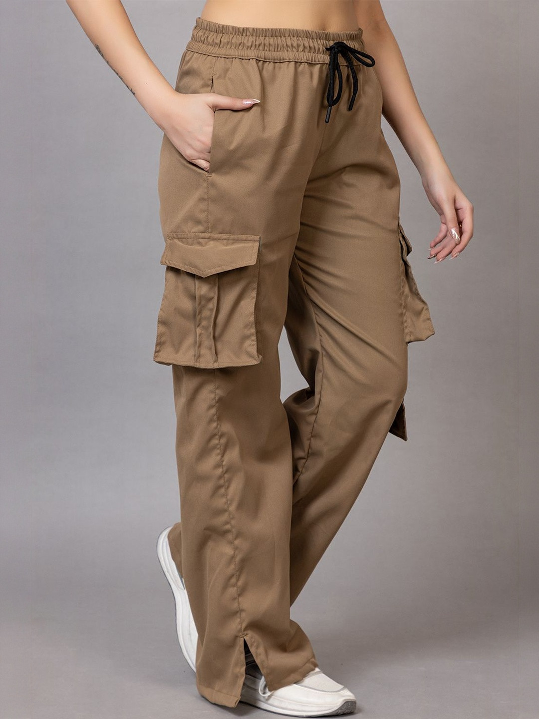 BAYSTREET Women Mid-Rise Cargos Regular Fit Trousers