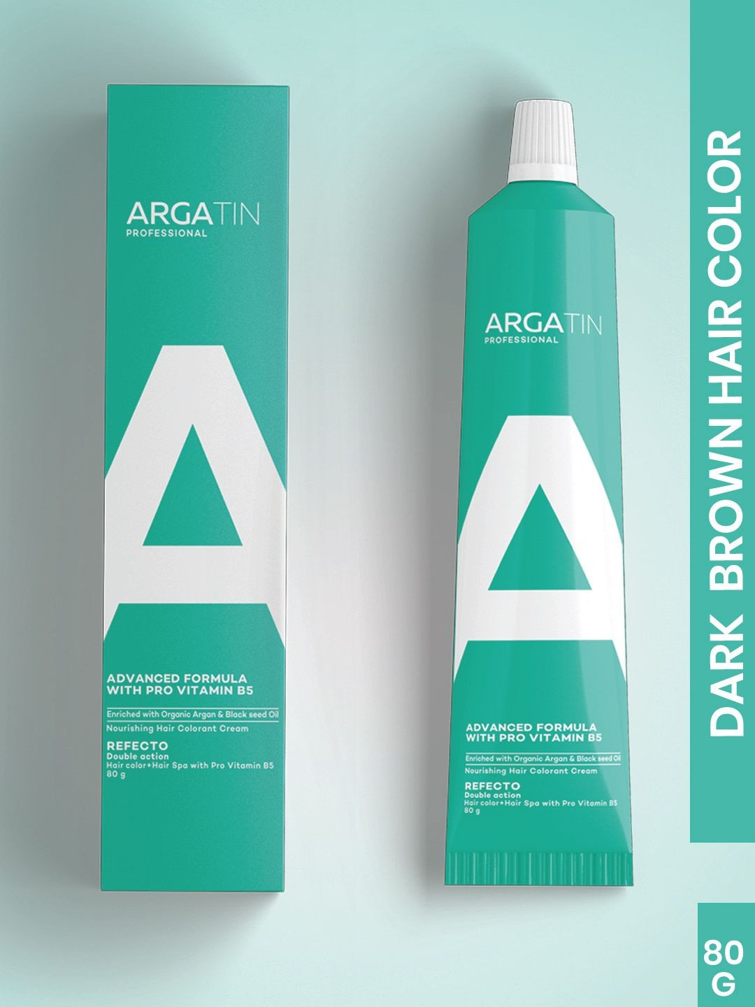 ARGATIN Nourishing Hair Colorant Cream Refecto With Pro Vitamin B5 - 80 g - Dark Brown