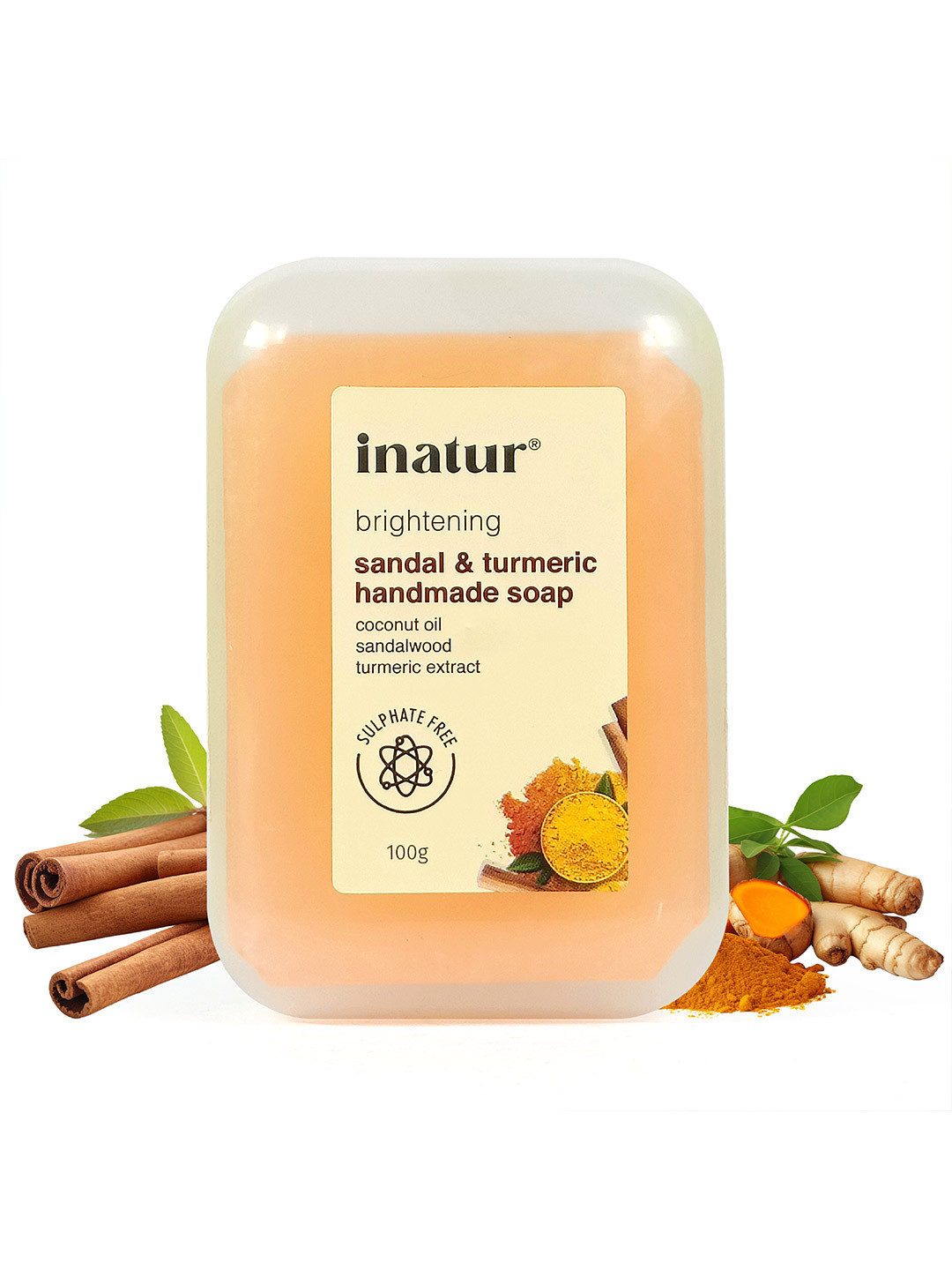 Inatur Sandal & Turmeric Brightening Bathing Bar 100 g
