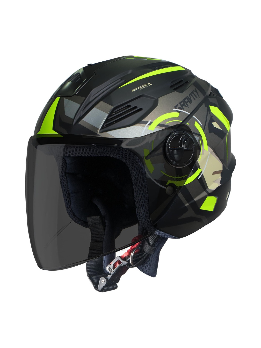 Steelbird Graphic Printed Scratch Resistant Open Face Motorbike Helmet