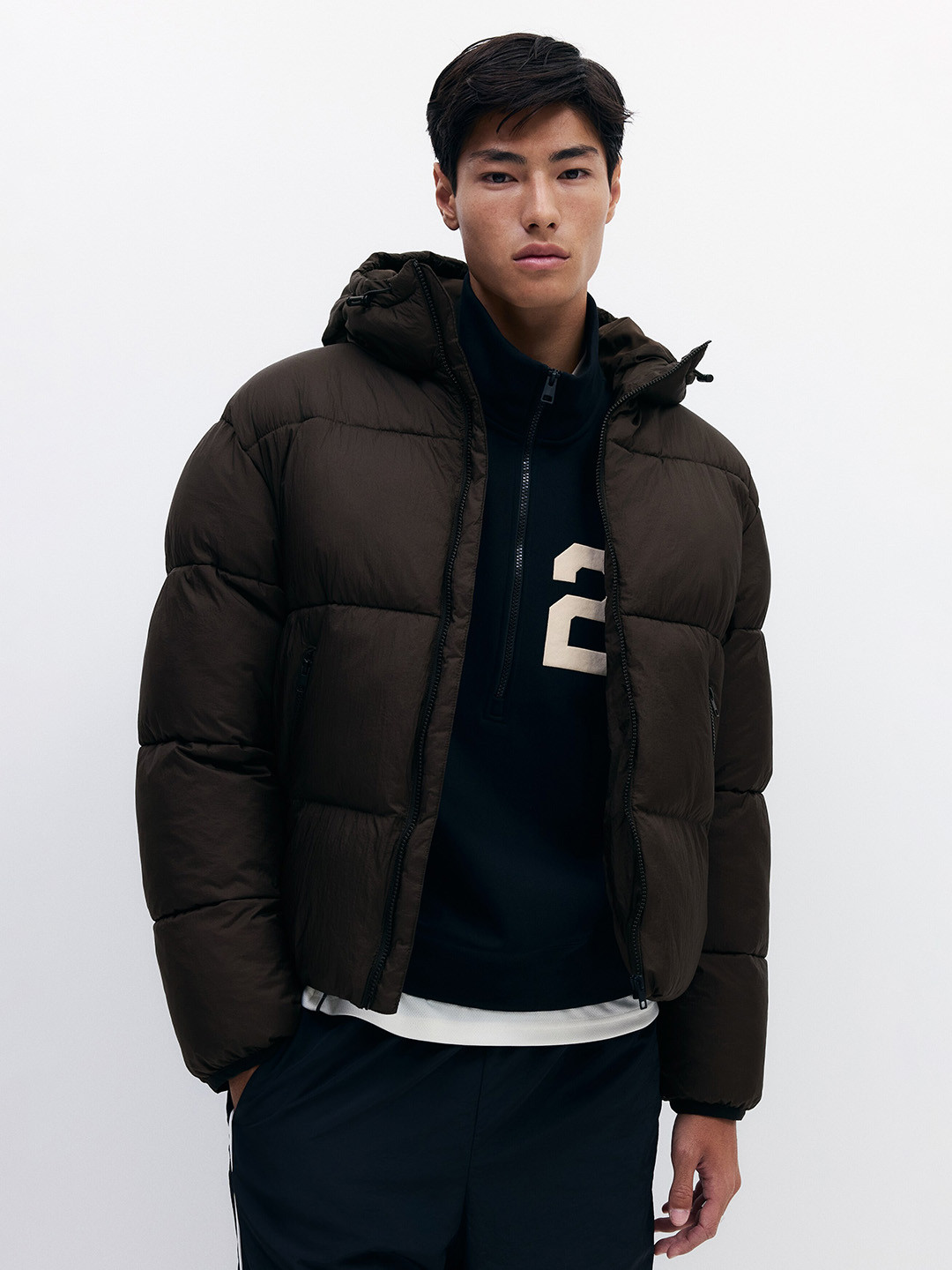 H&M Men Loose Fit Hooded Puffer Jacket