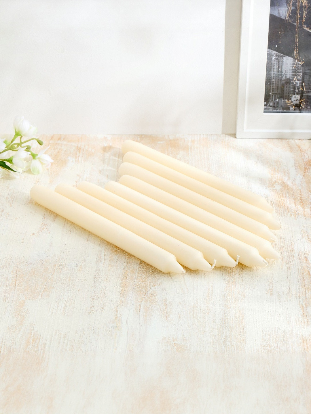 Home Centre Pack of 8 Off White Tea Light Candle