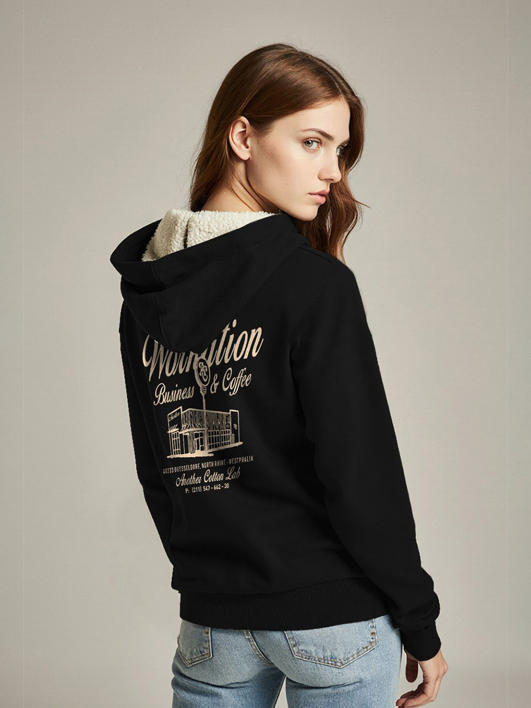 TOGS & TERRE Women Printed Hooded Sweatshirt