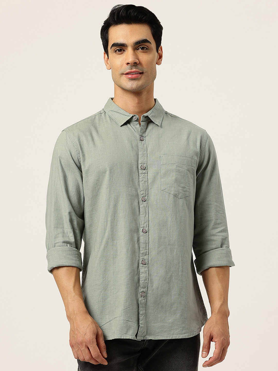 KETCH Regular Fit Spread Collar Casual Shirt