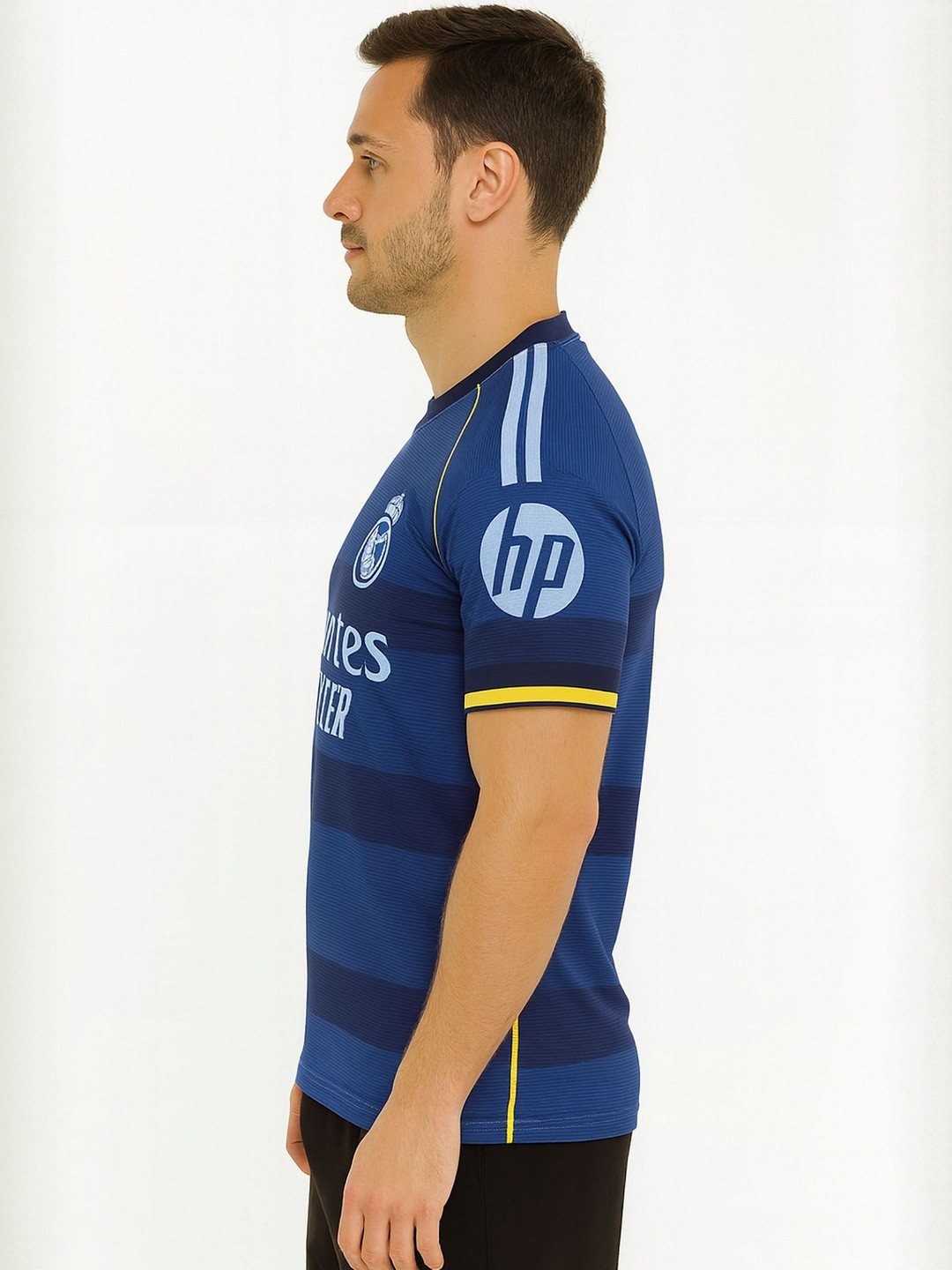 dostitch Men Real Madrid Third kit Blue Football Jersey T-shirt