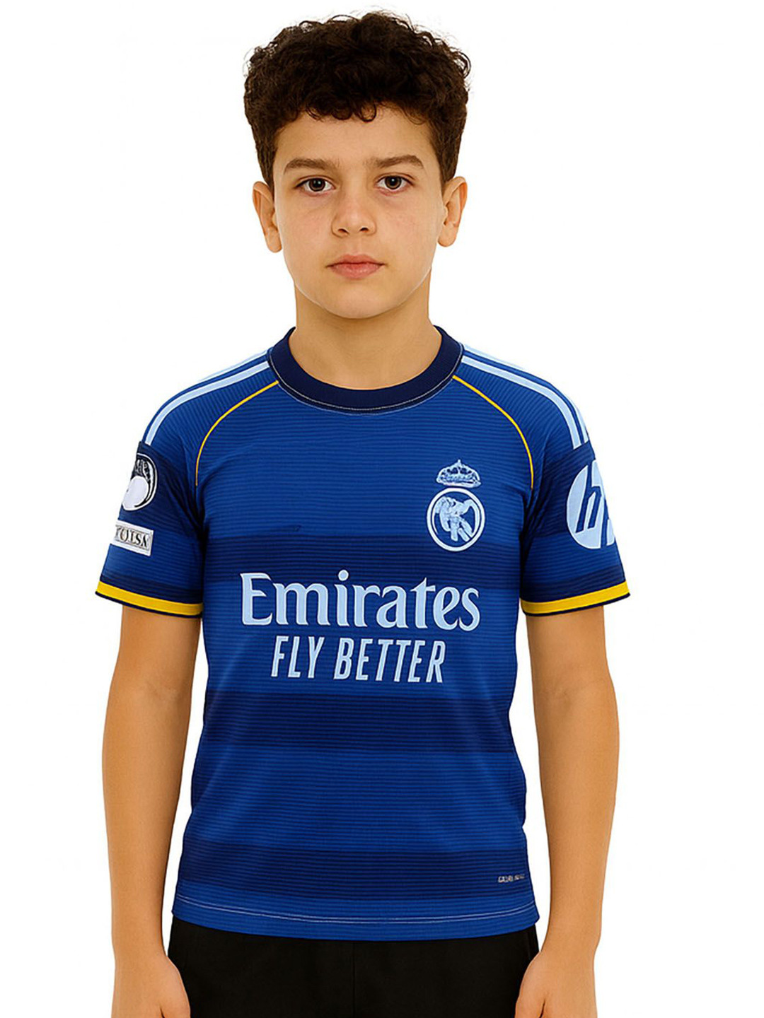 dostitch Boys Typography Printed Round Neck Real Madrid Football Sports Tshirt