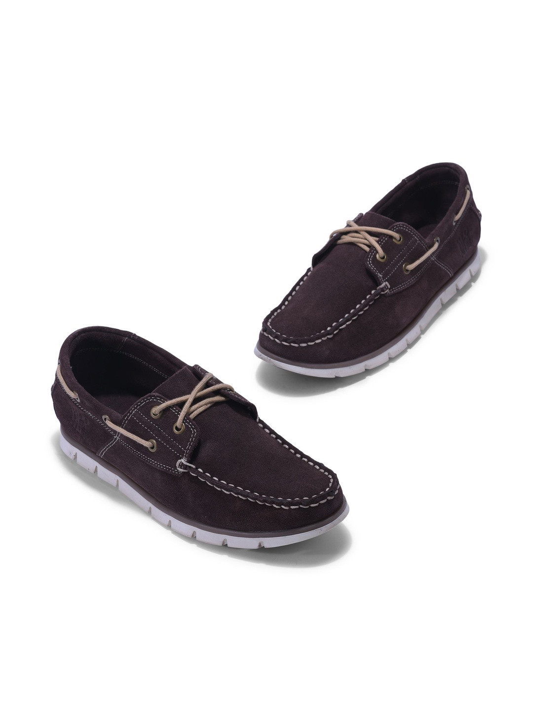 Woodland Men Suede Lace-Ups Round Toe Boat Shoes