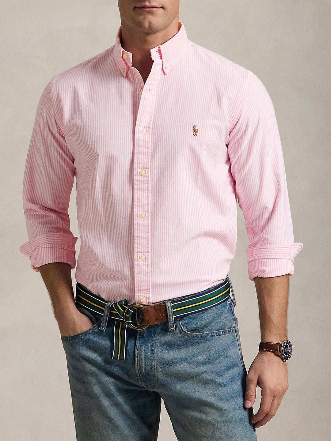 Polo Ralph Lauren Striped Pure Cotton Custom Fit Oxford Shirt