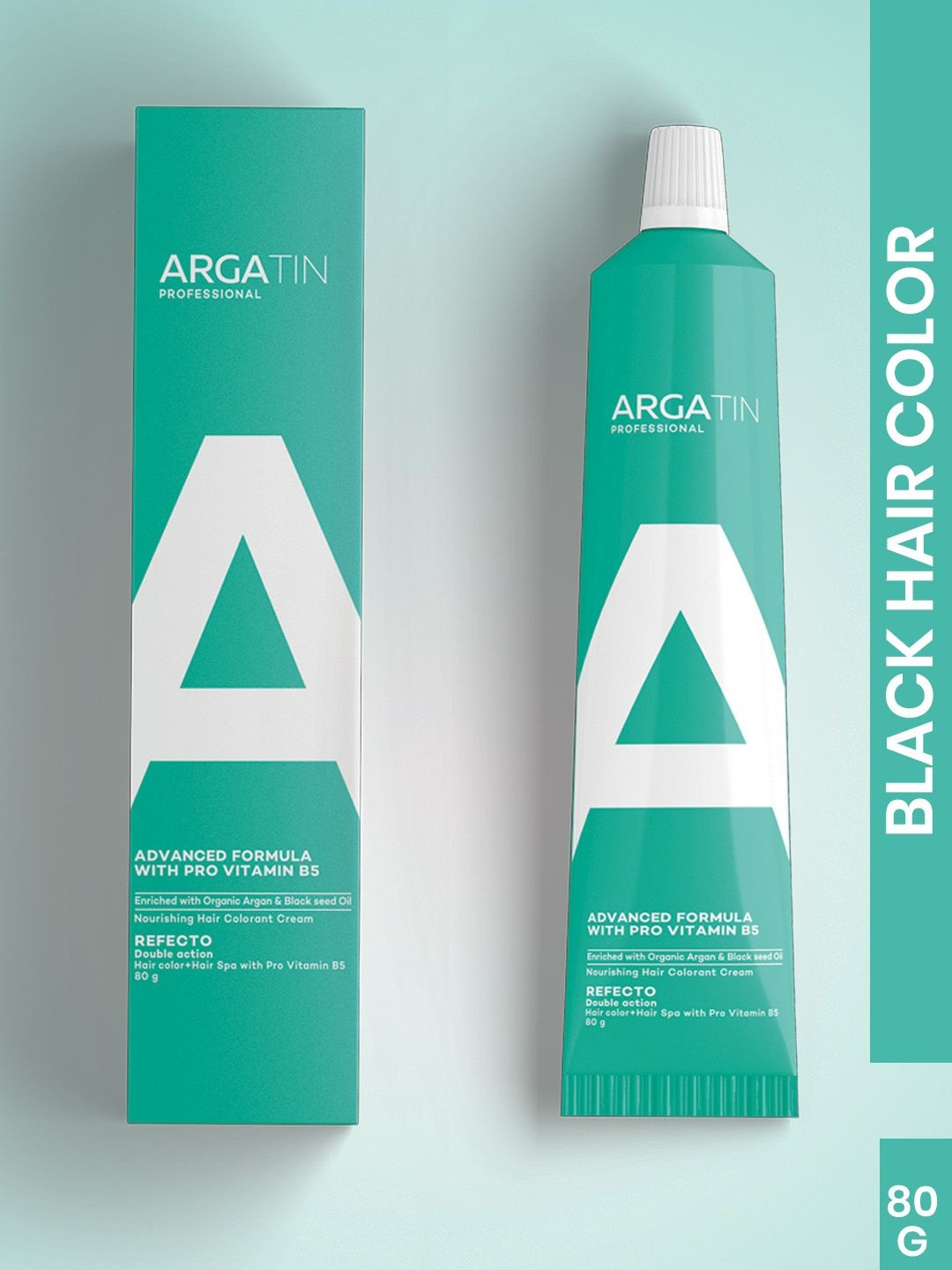 ARGATIN Nourishing Hair Colorant Cream Refecto With Pro Vitamin B5 - 80 g - 1-Black