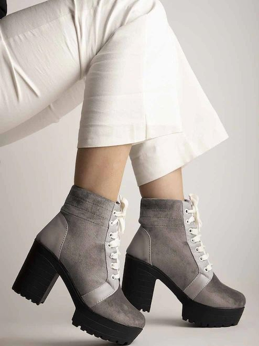 Kliev Paris Women Colorblocked Lace-Up Boots