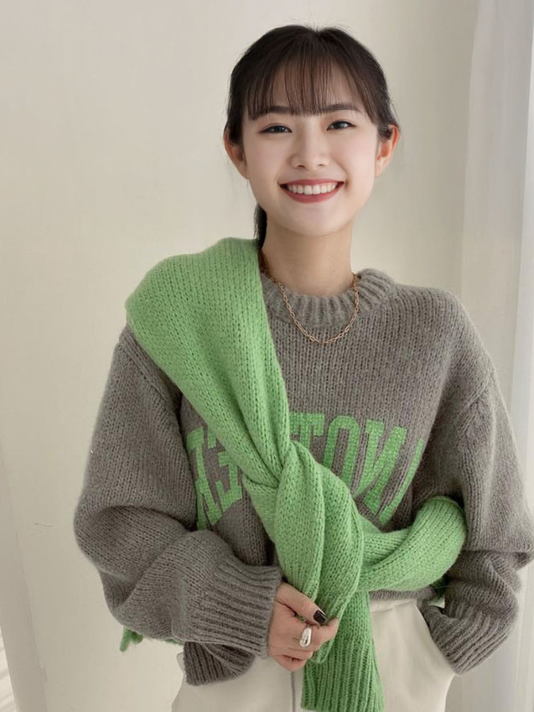 StyleCast Women Round Neck Alphanumeric Printed Long Sleeves Pullover