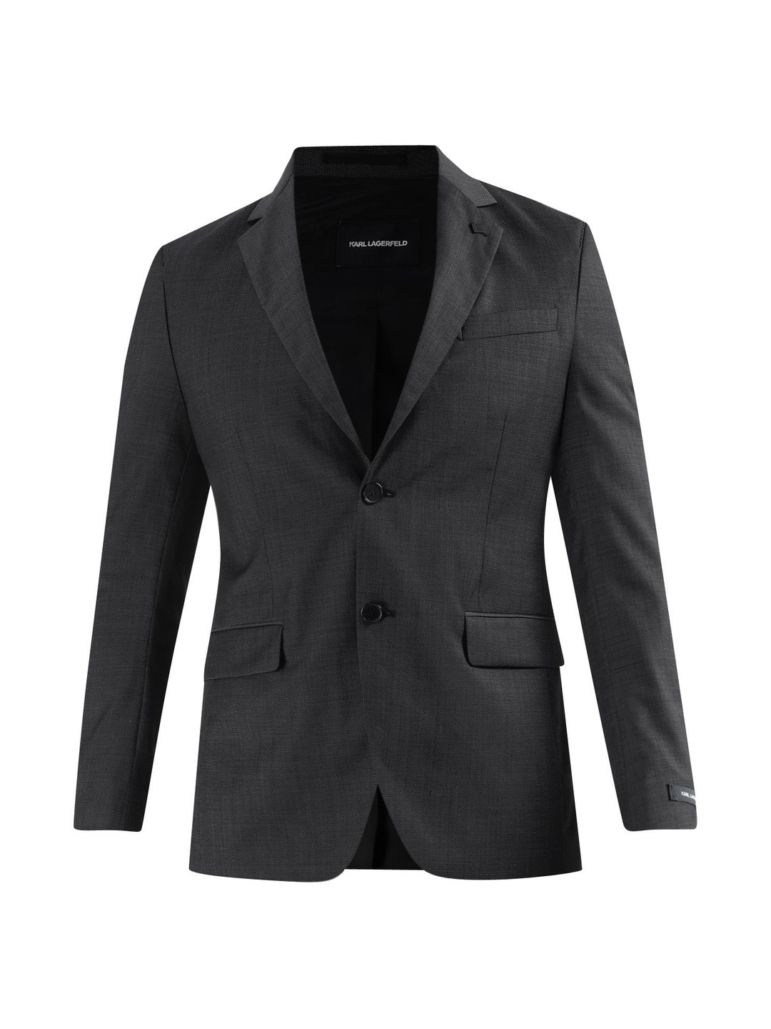 Karl Lagerfeld Men Self Design Notched Lapel Slim Fit Blazer