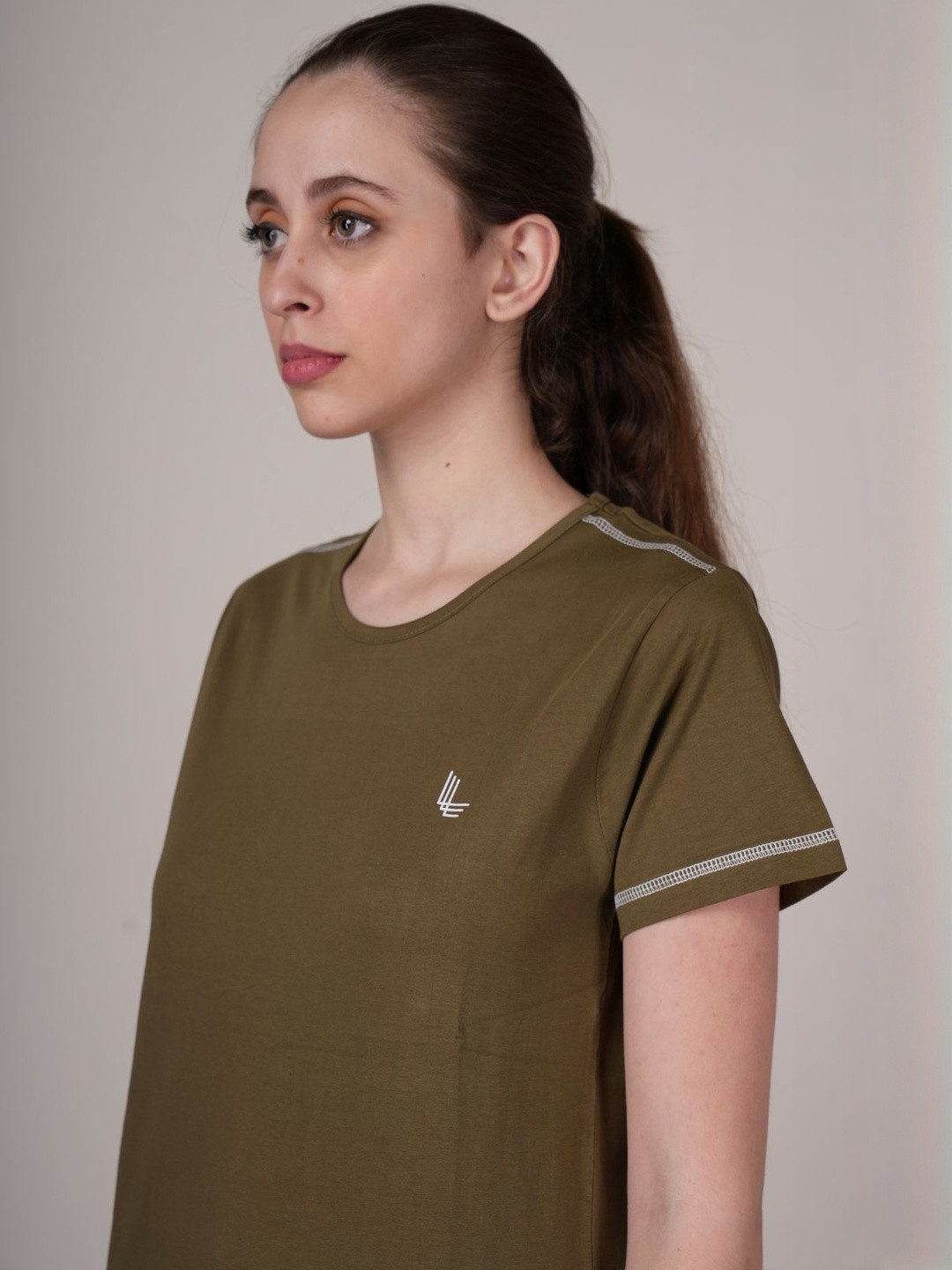 OUTLAWS Women Brand Logo Bio Finish Regular Fit T-shirt