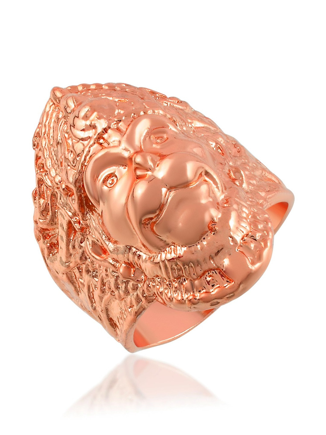 Missmister Men Copper-Plated Bajrang Bali Hanuman Balaji Adjustable Finger Ring