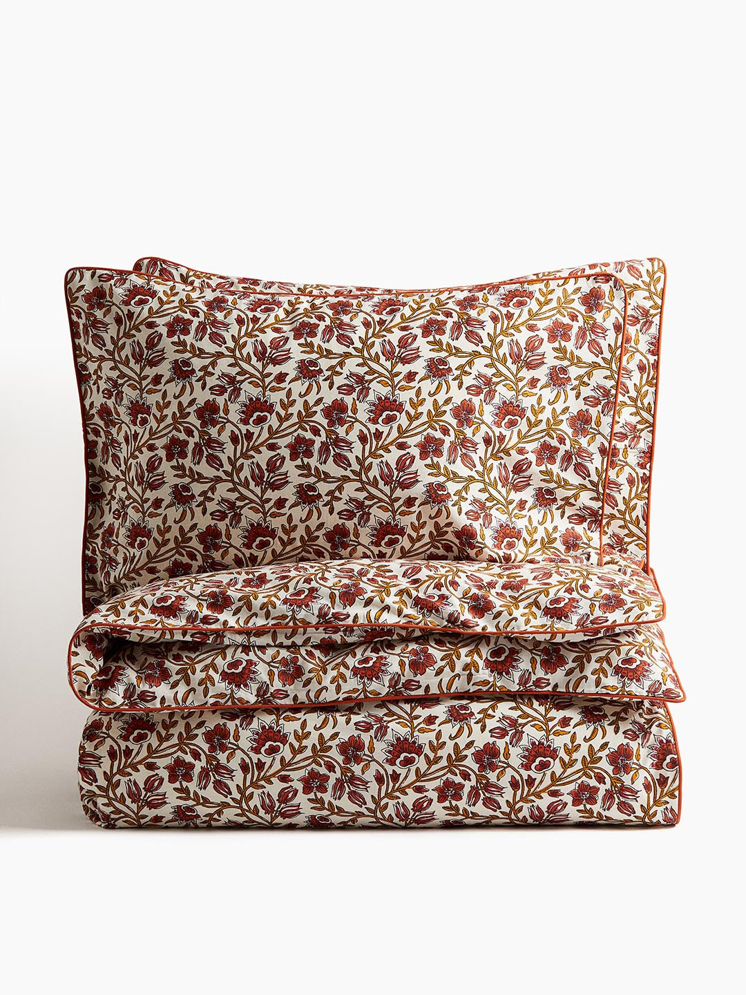 H&M Red And White Double/King Pure Cotton Duvet Cover Set