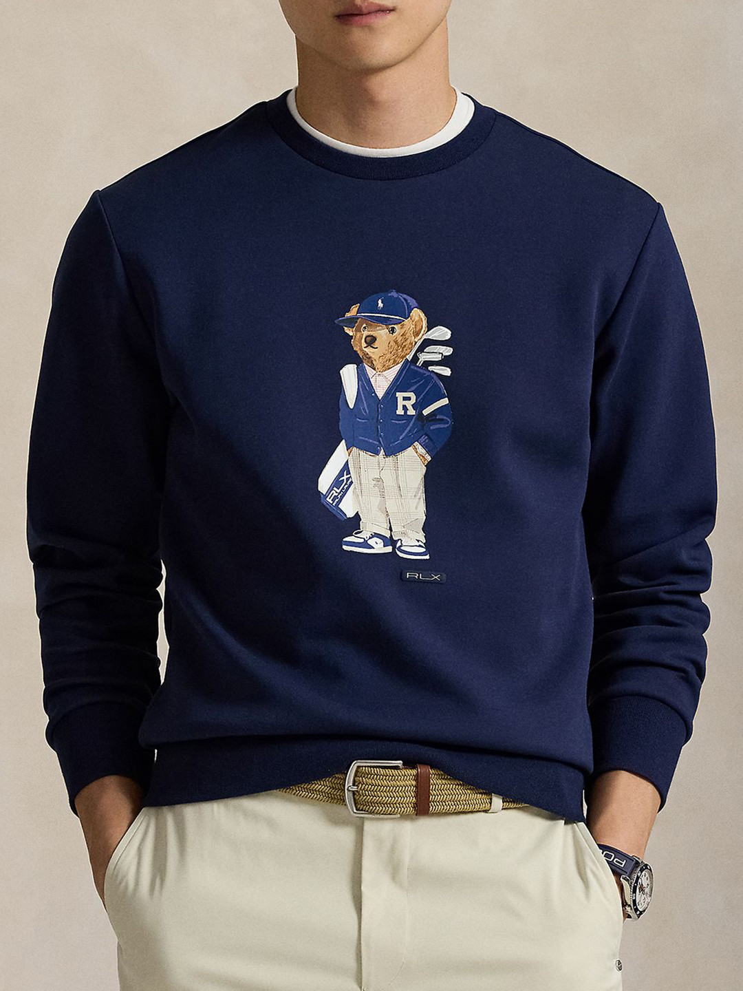 Polo Ralph Lauren Men Polo Bear Printed Round Neck  Sweatshirt
