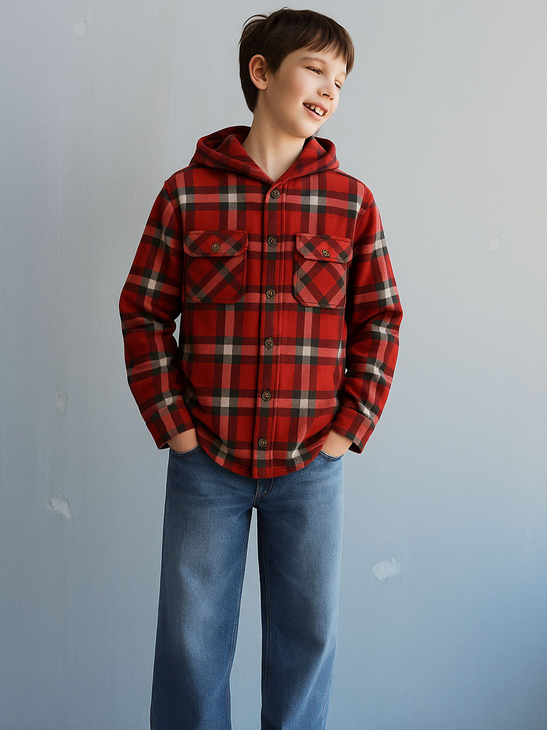 Le Nino Boys Classic Tartan Checks Checked Casual Shirt