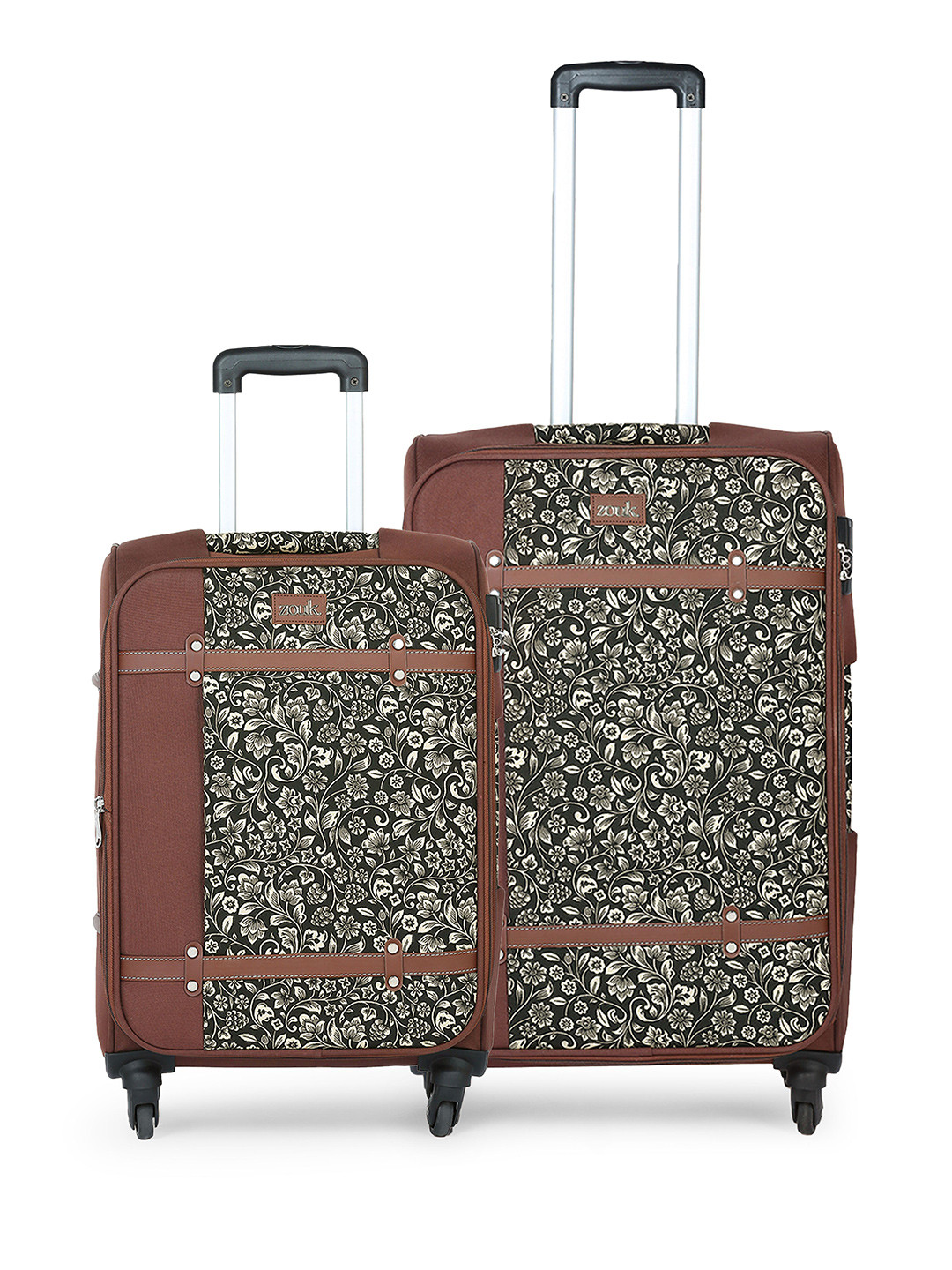 ZOUK Unisex Set of 2 Flomotif Saira Cabin & Medium Trolley Bags