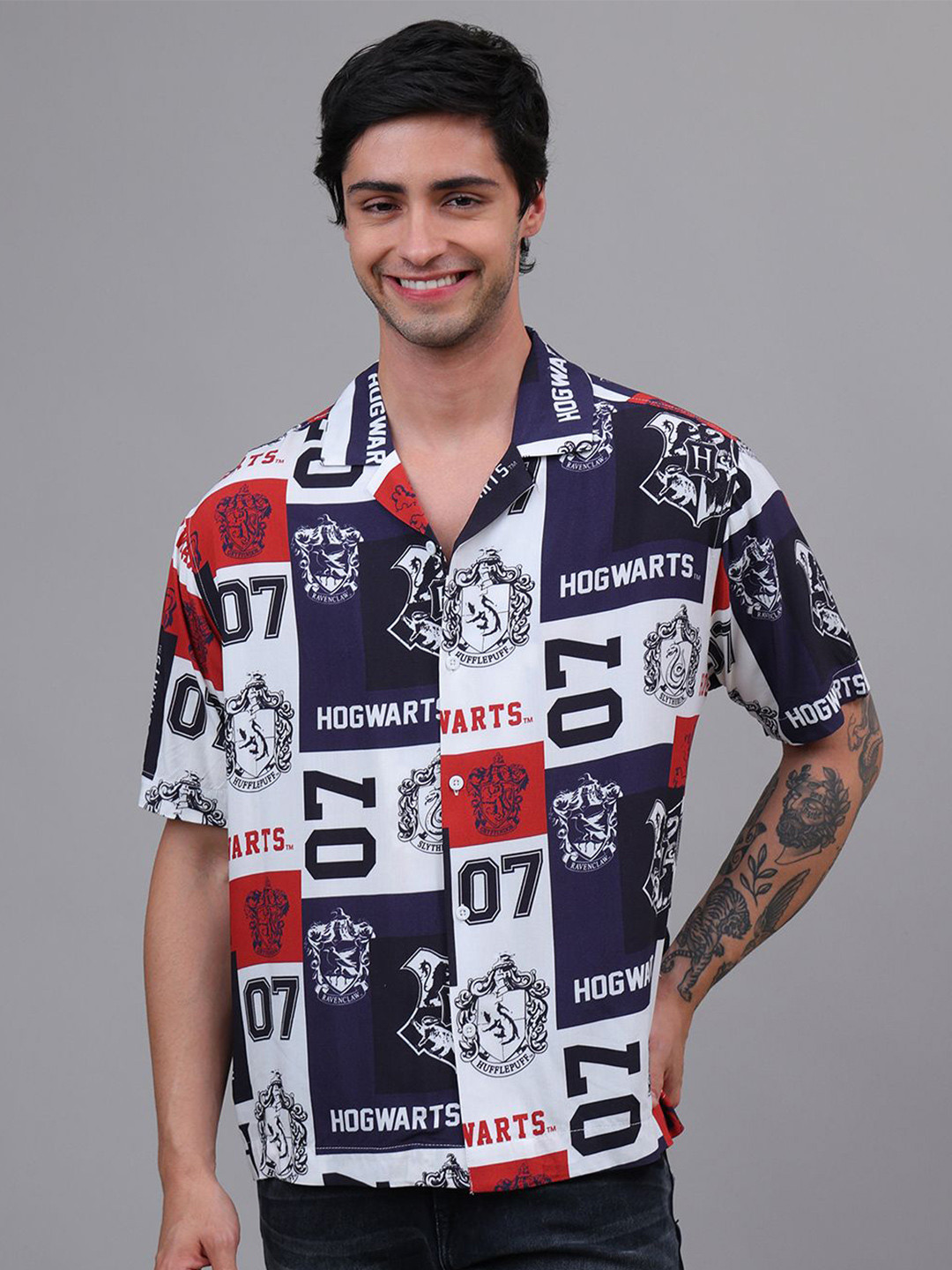 Free Authority Harry Potter Printed Lapel Collar Neck Shirt