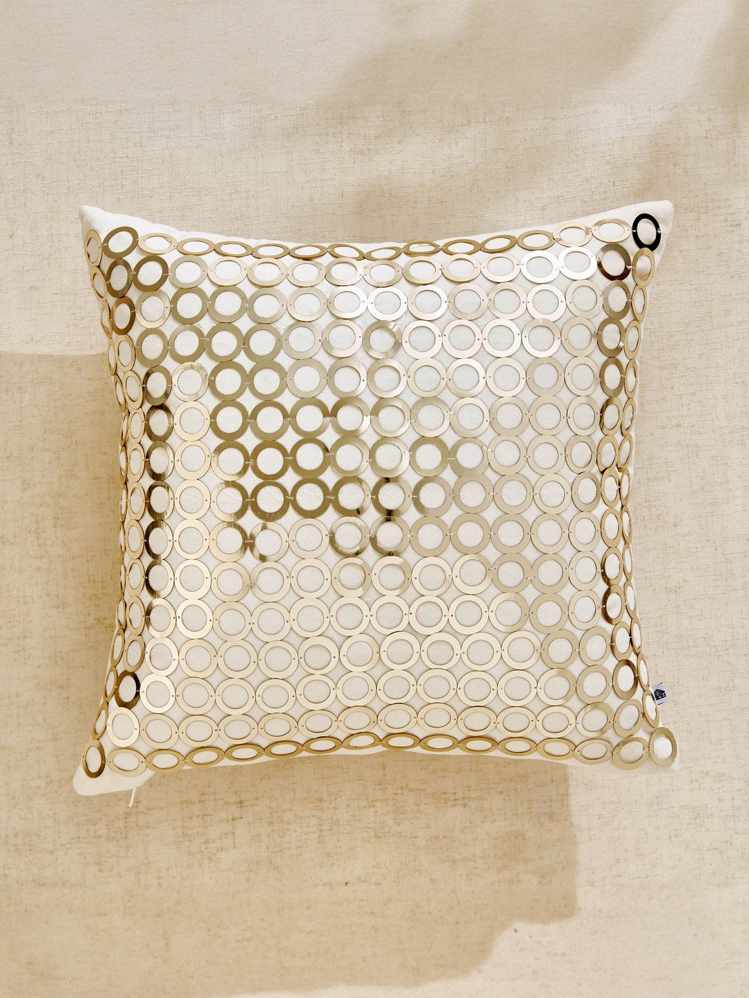 Home Centre Geometric Embellished Square Cushion Covers- 40 cm x 40 cm