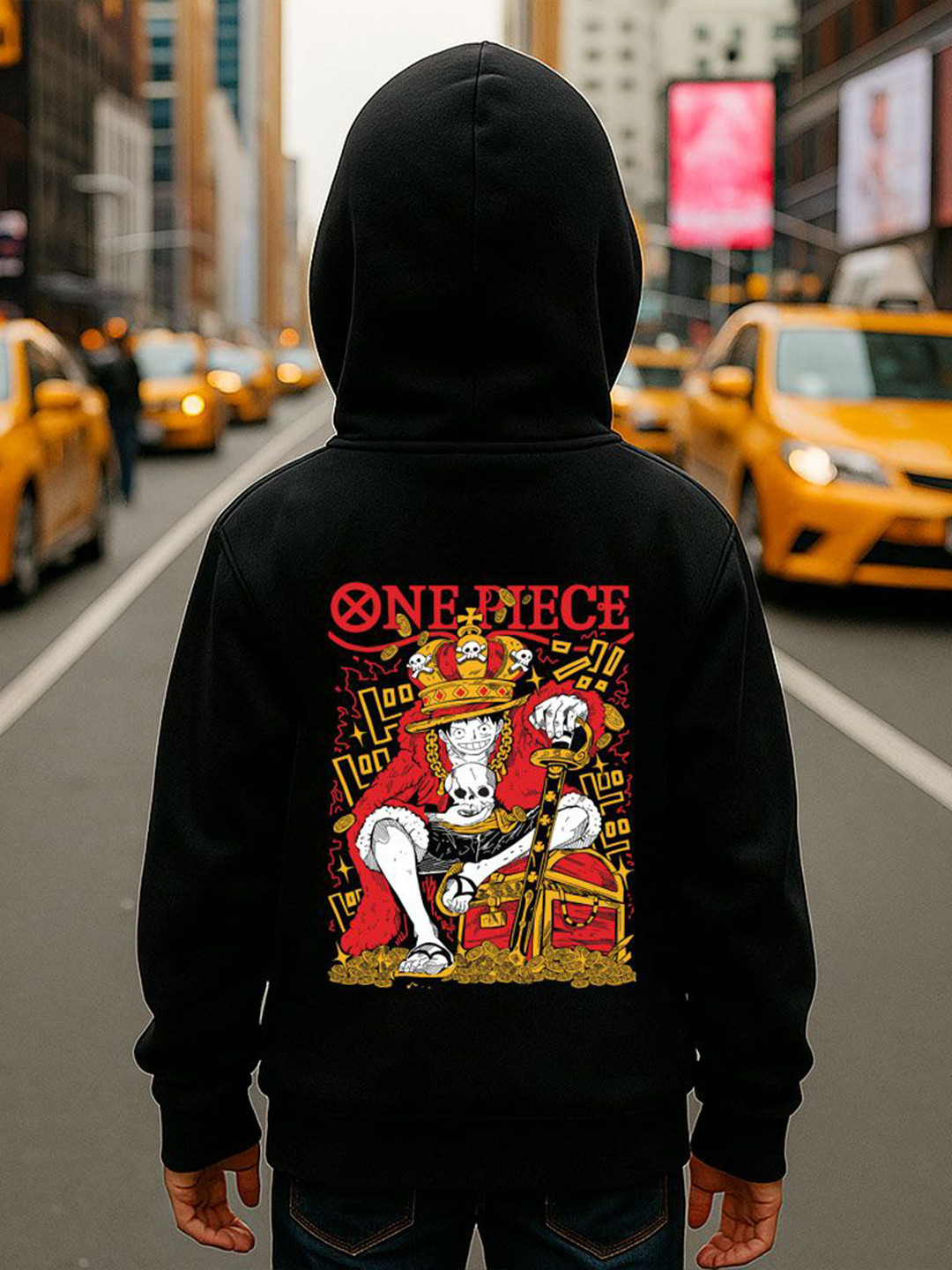 LONDON STREETS Kids Graphic Printed Hooded Lomg Sleeves Pullover Sweatshirt