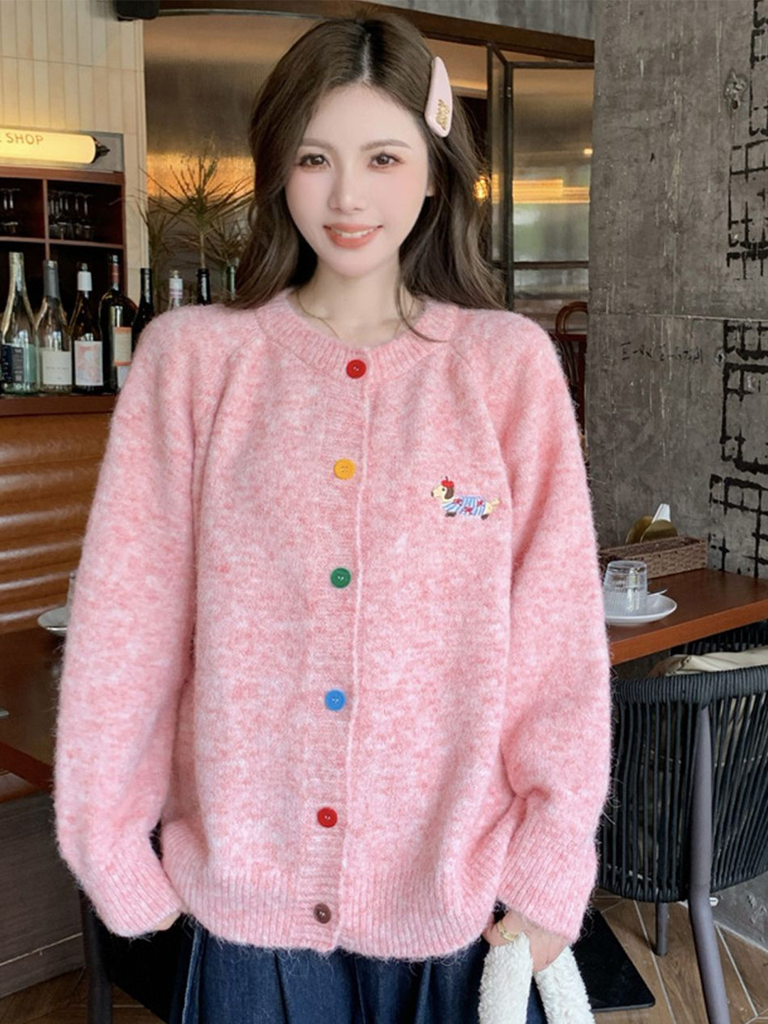 StyleCast Women Self Design Round Neck Full Sleve Cardigan