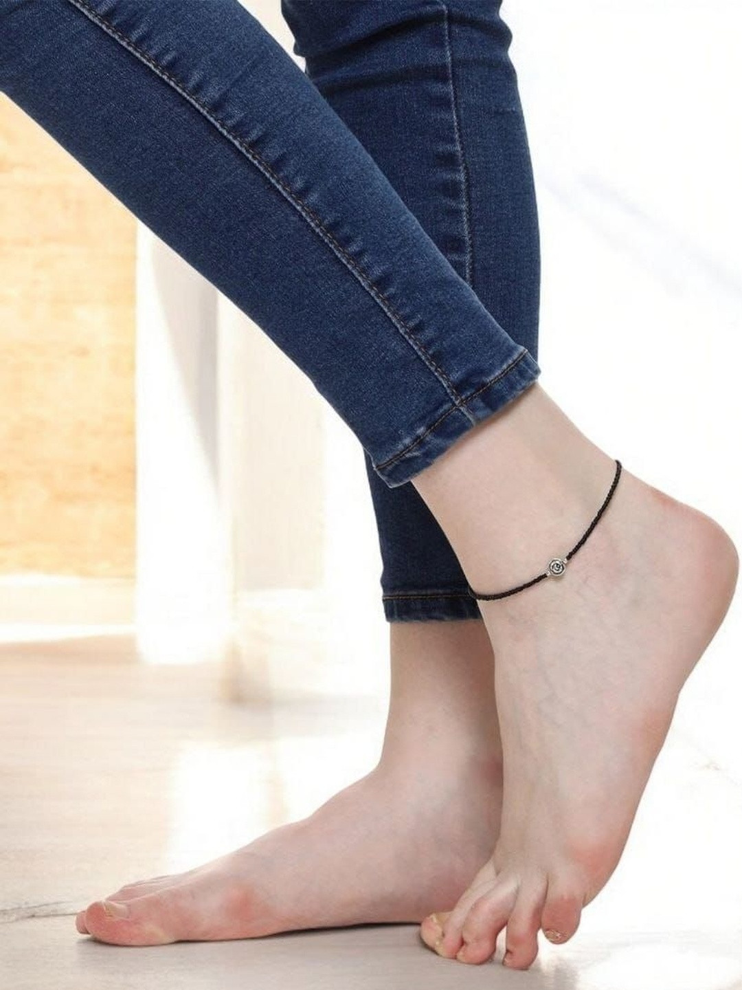 Hardin Style Women Silver-Plated Beads Flower Anklet