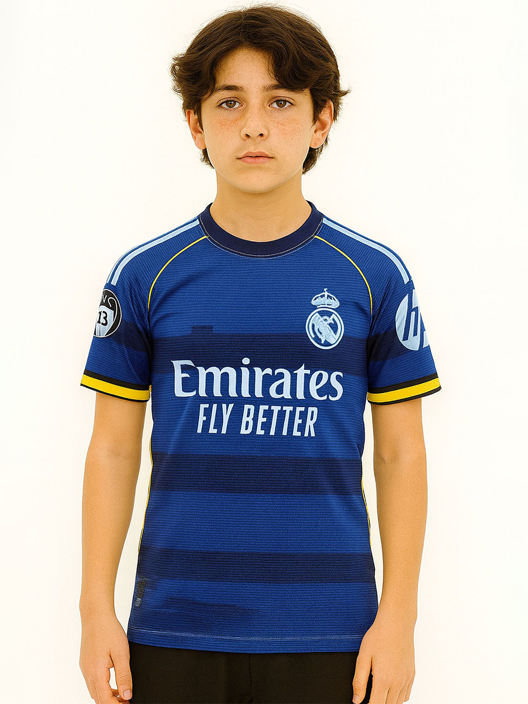 dostitch Boys Real Madrid Third kit Blue Football Jersey T-shirts