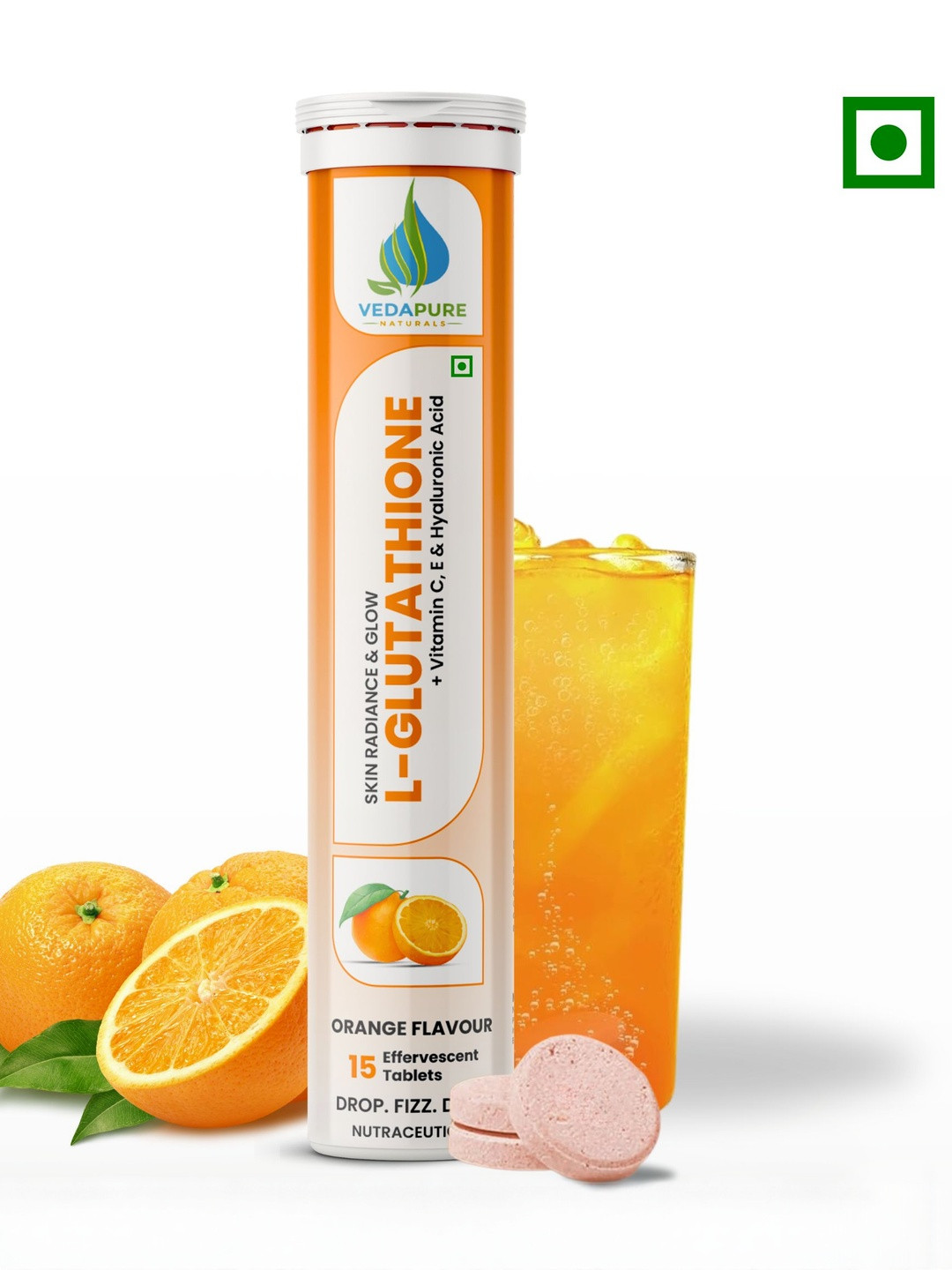 VEDAPURE Orange flavour Glutathione Supplement With Vitamin C