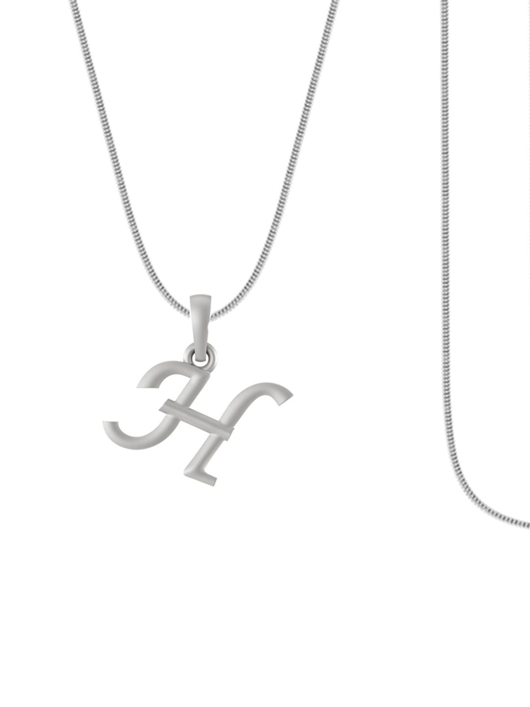 AKSHAT SAPPHIRE Kids Alphabet H Pendant with Chain
