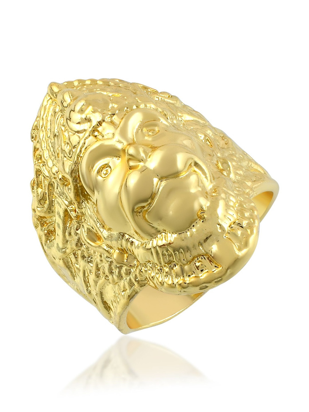 MEMOIR Men Brass Gold plated Bajrang Bali Hanuman Balaji Bold Finger Ring