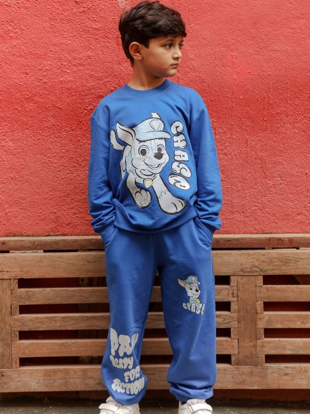 Nap Chief Kids Paw Patrol On The Chase Printed Pure Cotton Sweatshirt With Joggers