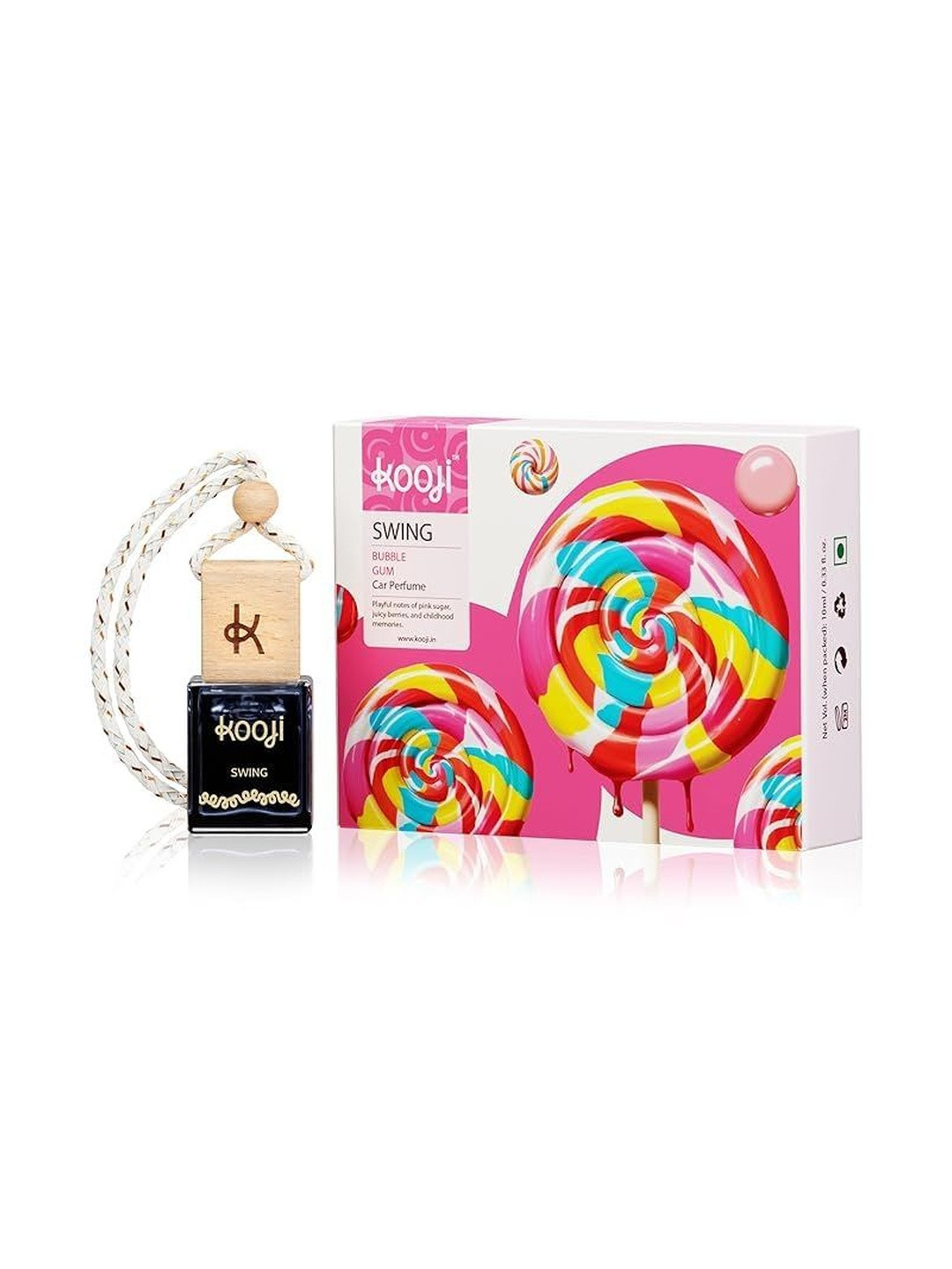Kooji Unisex Swing Bubble Gum Hanging Car Freshener - 10 ml