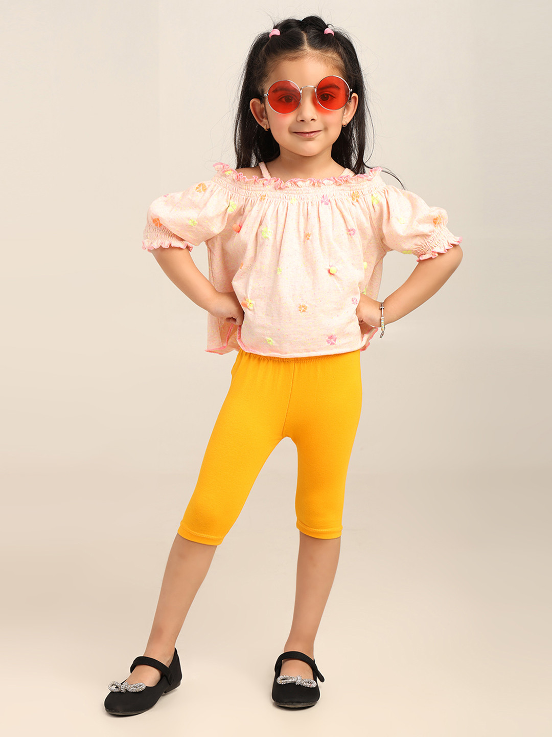 Robinbosky Girls Cotton Knee Length Leggings