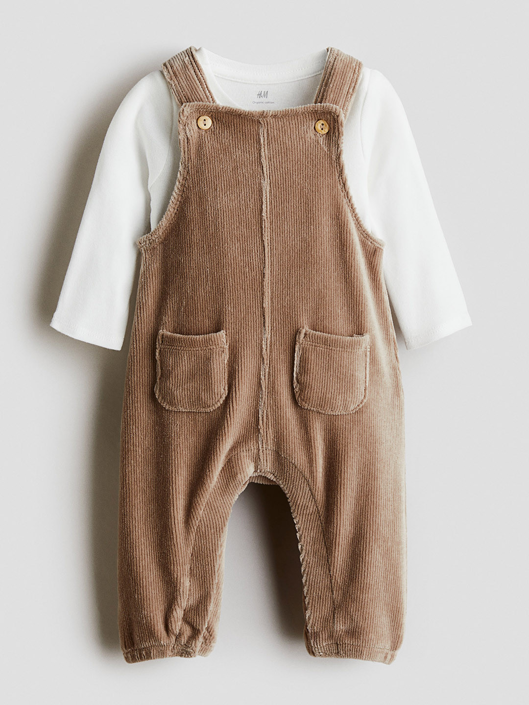 H&M Boys 2-Piece Dungarees And Bodysuit Set