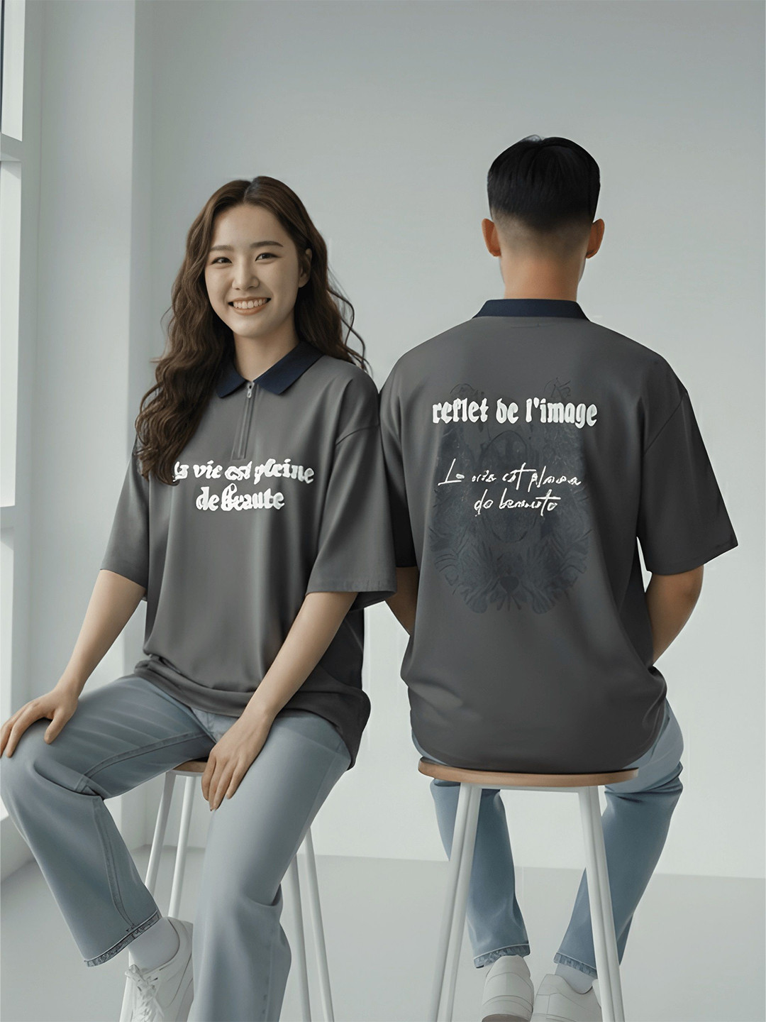 AUKURBAN Unisex Sports and Team Jersey Printed Polo Collar T-shirt