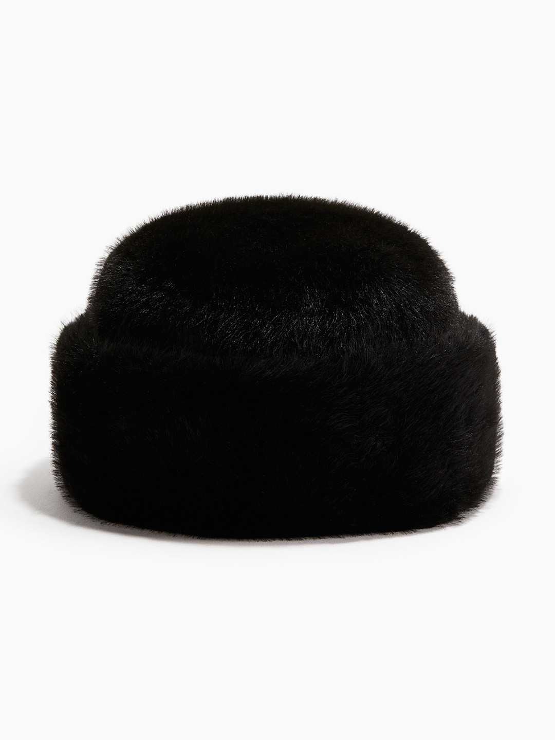 H&M Women Black Polyester Fluffy Hat